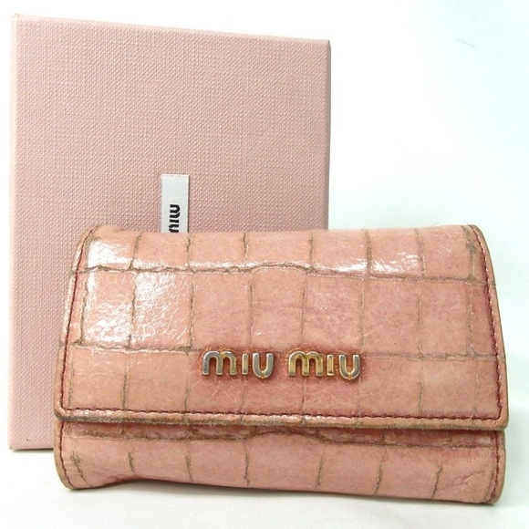Miu Miu Handbags - 6 hook key holder Embossed patent leather case miu